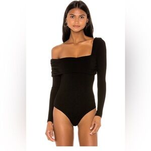 Lovers + Friends Black One-Shoulder Bodysuit